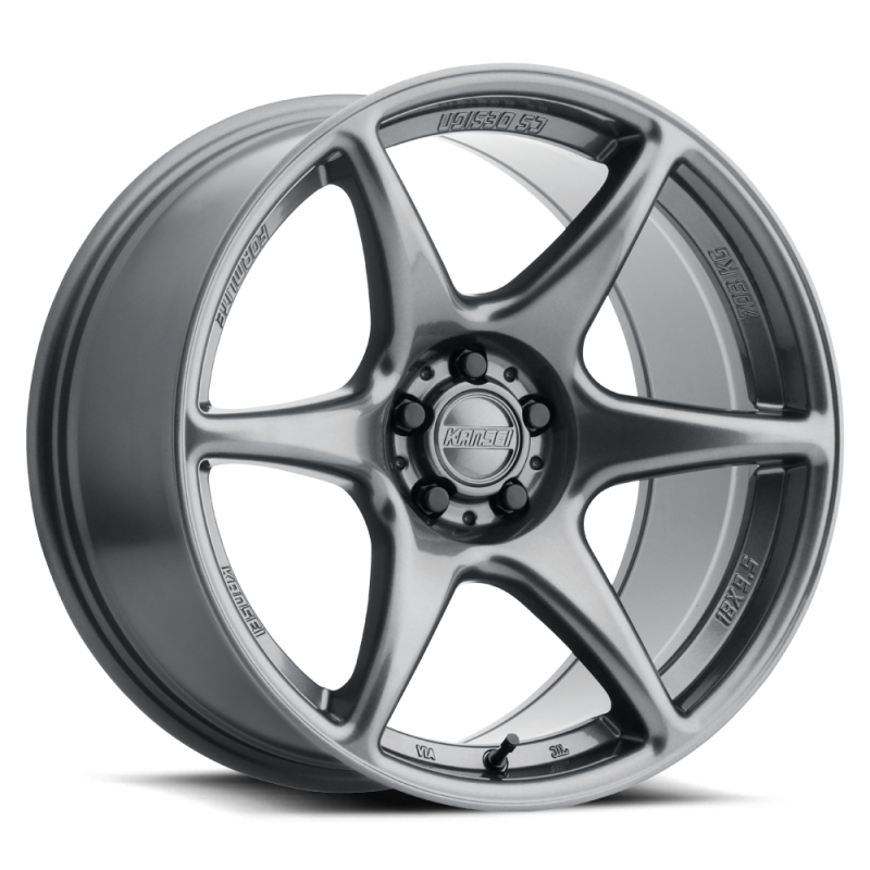 Kansei KNP 15x7in / 4x100 BP / 0mm Offset / 73.1mm Bore - Gloss Gunmetal w/ Machined Lip