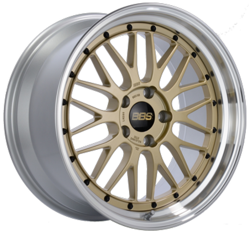 BBS LM 20x10 5x114.3 ET38 PFS Gold Center Diamond Cut Lip Wheel - 82mm PFS/Clip Required