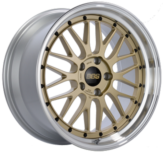 BBS LM 19x9.5 5x120 ET35 Gold Center Diamond Cut Lip Wheel -82mm PFS/Clip Required